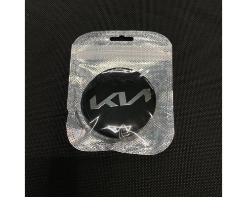 Наклейка для дисків KIA (New) black chrome 56мм