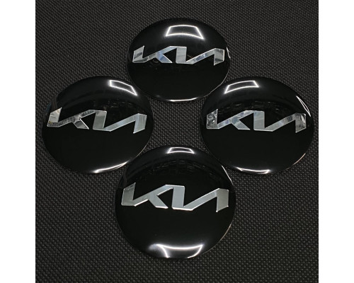 Наклейка для дисків KIA (New) black chrome 56мм