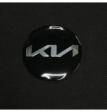 Наклейка для дисків KIA (New) black chrome 56мм