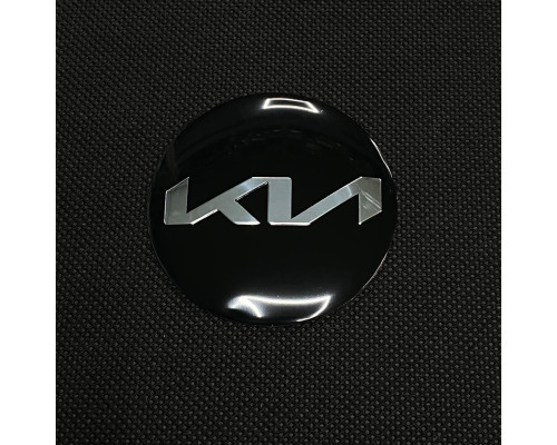 Наклейка для дисків KIA (New) black chrome 56мм
