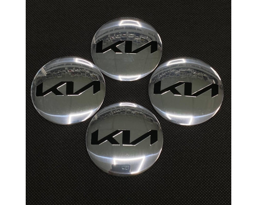 Наклейка для дисків KIA Chrome Black (NEW) 56мм