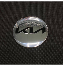 Наклейка для дисків KIA Chrome Black (NEW) 56мм
