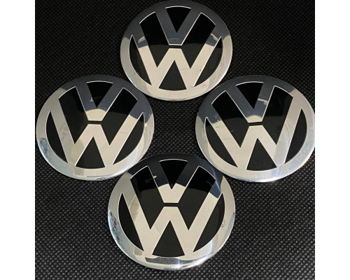 Наклейка для дисків Volkswagen Black Chrome 56 Міліметрів
