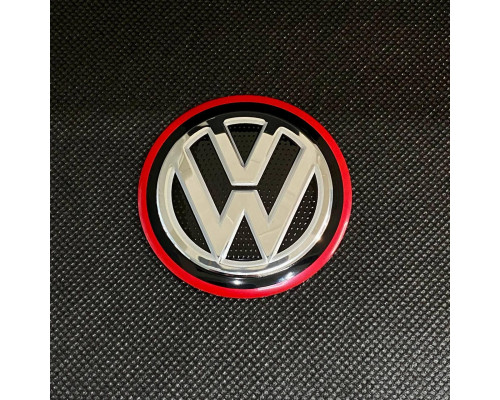 Наклейка для дисків Volkswagen Black Chrome Red 56 Міліметрів