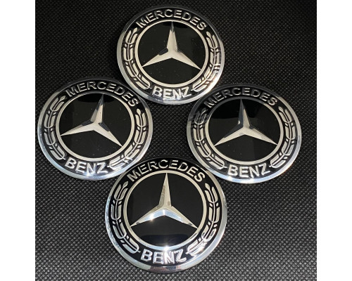 Наклейка для дисків Mercedes-Benz Black Chrome 56 Міліметрів