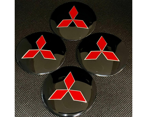 Наклейка для дисків Mitsubishi Black Red 56 Міліметрів