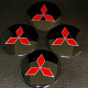 Наклейка для дисків Mitsubishi Black Red 56 Міліметрів