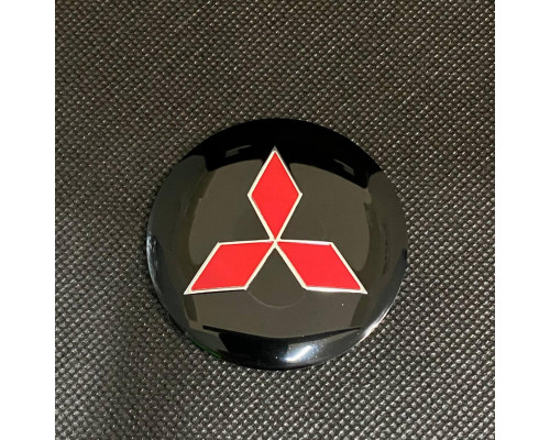 Наклейка для дисків Mitsubishi Black Red 56 Міліметрів