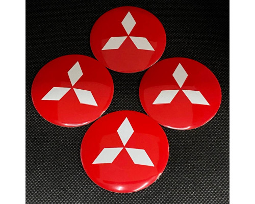 Наклейка для дисків Mitsubishi Red White 56 Міліметрів
