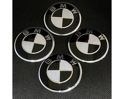 Наклейка для дисків BMW Black White 56 Міліметрів
