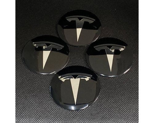 Наклейка для дисків Tesla Black Chrome 56 Міліметрів