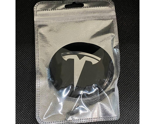 Наклейка для дисків Tesla Black Chrome 56 Міліметрів