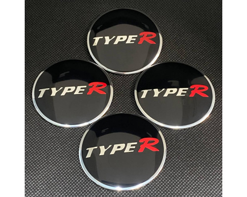Наклейка для дисків Honda Type R Black Red 56 Міліметрів