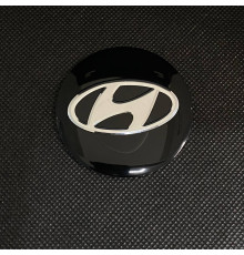 Наклейка для дисків Hyundai (New) black chrome 56мм