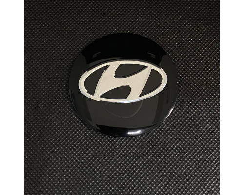 Наклейка для дисків Hyundai (New) black chrome 56мм