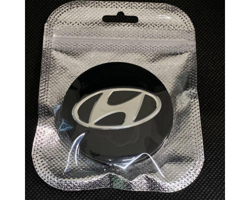 Наклейка для дисків Hyundai (New) black chrome 56мм