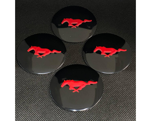 Наклейка для дисків Ford Mustang Black Red 56 Міліметрів