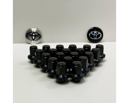 Гайка колісна для Toyota , Lexus Чорна | M14x1.5x47мм | Пресшайба D-22 | Ключ 22 | Під оригінальні диски