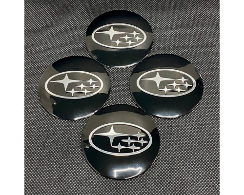 Наклейка для дисків Subaru Black Chrome 56 Міліметрів