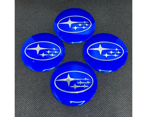 Наклейка для дисків Subaru Blue Chrome 56 Міліметрів