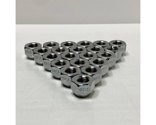 Гайка колісна відкрита M12x1.5 | Ключ 21 | Хромована сталь | Конус 60°