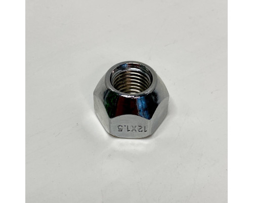 Гайка колісна відкрита M12x1.5 | Ключ 21 | Хромована сталь | Конус 60°