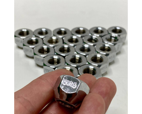 Гайка колісна відкрита M12x1.5 | Ключ 21 | Хромована сталь | Конус 60°