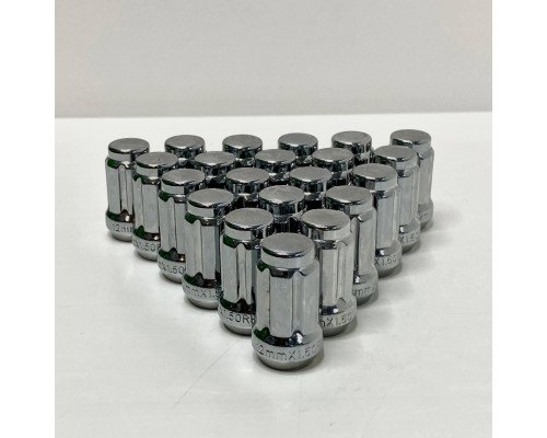 Колісна гайка M12x1,5 Конус під 6 променів  для вузьких отворів у дисках | Хром |