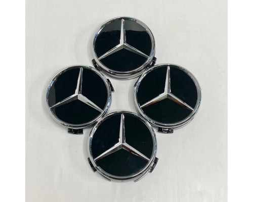Ковпачки в заводські диски Mercedes-Benz | Чорний глянець Standart