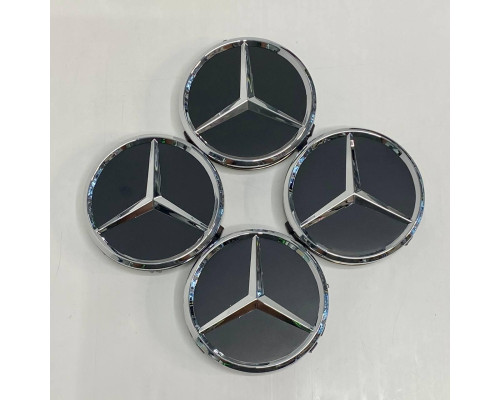 Ковпачки в заводські диски Mercedes-Benz | Чорний сатин Standart