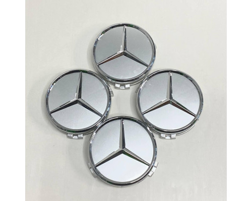 Ковпачки в заводські диски Mercedes-Benz | Сірий глянець | Оригінальний розмір