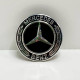 Ковпачки в заводські диски Mercedes-Benz | Чорний глянець + хром | Новий формат | Оригінальний розмір