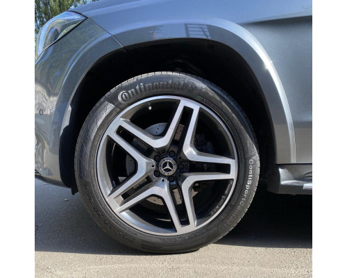 Ковпачки в заводські диски Mercedes-Benz | Чорний глянець + хром | Новий формат | Оригінальний розмір