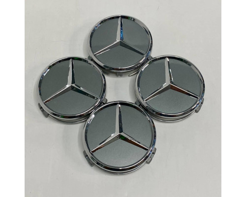 Ковпачки в заводські диски Mercedes-Benz | Графіт глянець | Оригінальний розмір