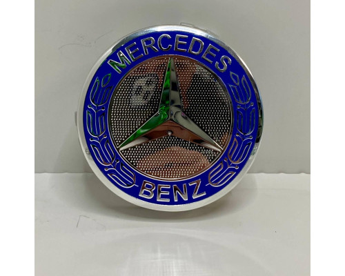 Ковпачки в заводські диски Mercedes-Benz | Синій глянець + хром | Новий формат