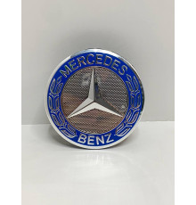 Ковпачки в заводські диски Mercedes-Benz | Голубий глянець + хром | Новий формат
