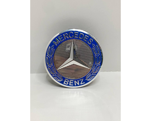 Ковпачки в заводські диски Mercedes-Benz | Голубий глянець + хром | Новий формат