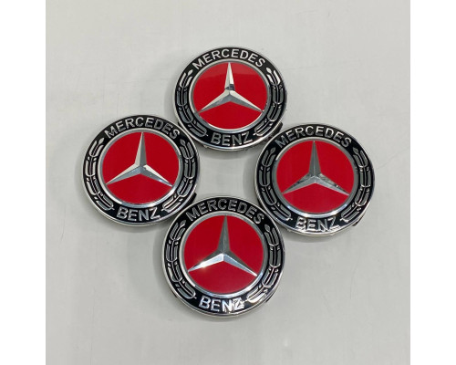 Ковпачки в заводські диски Mercedes-Benz | Black Red Edition