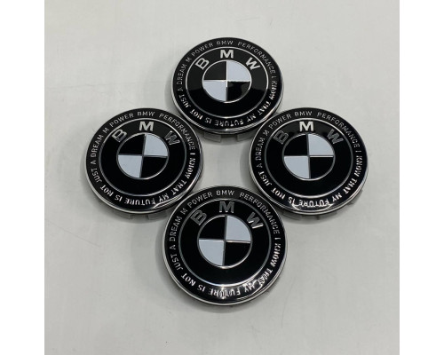 Ковпачки в заводські диски BMW Anniversary Black White Shadow Line 68/65мм