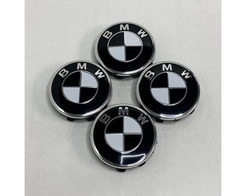 Ковпачки в заводські диски BMW Black White | Заглушки центр диска 56 мм / 53 мм
