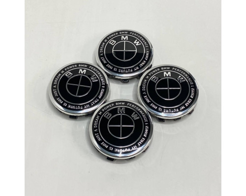 Ковпачки в заводські диски BMW 50th Anniversary Total Black 56/53 мм | Заглушки центр диска