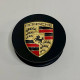 Ковпачок на диски Porsche | Чорний сатин | Золотий логотип | 76мм