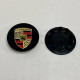 Ковпачок на диски Porsche | Чорний сатин | Золотий логотип | 76мм