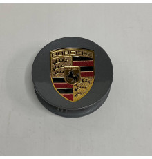 Ковпачок на диски Porsche | Графіт глянець | Золотий логотип | 76мм