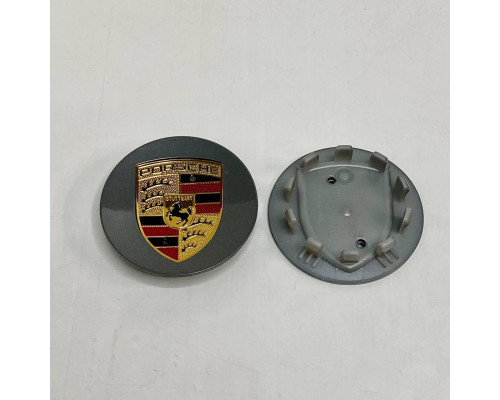 Ковпачок на диски Porsche | Графіт глянець | Золотий логотип | 76мм