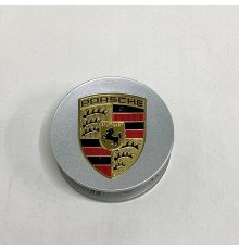 Ковпачок на диски Porsche | Сірий глянець | Золотий логотип | 76мм