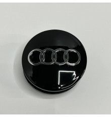 Ковпачок на диски Audi чорний глянець хром лого 68мм