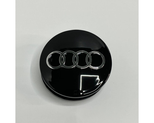 Ковпачок на диски Audi чорний глянець хром лого 68мм