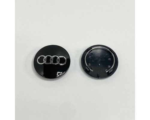 Ковпачок на диски Audi чорний глянець хром лого 68мм