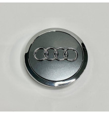 Ковпачок на диски Audi графіт глянець хром лого + хром кант 68мм